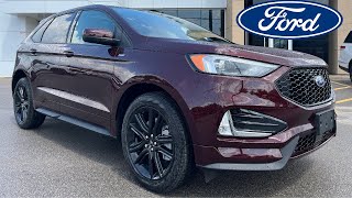 2024 Ford Edge STLine AWD 250A 20L EcoBoost in Burgundy Velvet Metallic w Tinted CC WalkAround [upl. by Oemac]