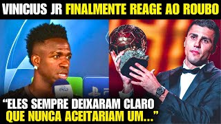 🚨 OLHA A REAÇÃO DO VINICIUS JR ao ROUBO DA BOLA DE OURO HOJE [upl. by Landry]