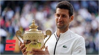 Novak Djokovic outlasts Roger Federer in epic fiveset final  2019 Wimbledon Highlights [upl. by Ron]