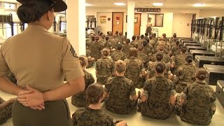 First Day Combat Training For Female US Marines  Forces TV [upl. by Ydnic662]