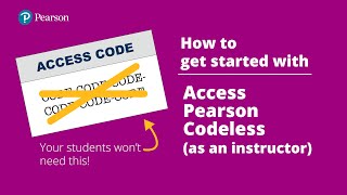 How to get started with Access Pearson Codeless as an instructor [upl. by Myrvyn]