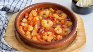 GAMBAS AL AJILLO CON PIMIENTO ROJO  Receta Española en 5 minutos  DarixLAB [upl. by Aiekam372]