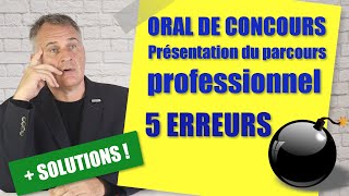 Oral de concours  exemple de présentation du parcours professionnels Débutant et confirmés [upl. by Shantha]