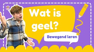 Wat is geel  Leer de kleur geel  Bewegend leren met Meester Sander [upl. by Noitsuj]