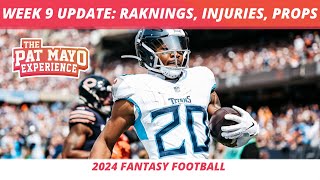 2024 Week 9 Rankings Weekend Update NFL Injuries Week 9 Underdog Picks Props  DraftKings Chalk [upl. by Ecirtaed]