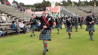 Ballater Pipe Band opening parade at Braemar Gathering site for 2019 Braemar Junior Highland Games [upl. by Bogoch]