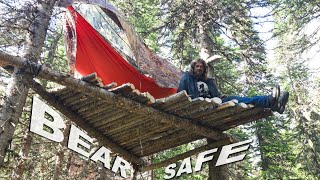 Bear Safe Hammocking in Grizzly Territory Day 21 amp 22 of 30 Day Survival Challenge Canadian Rockies [upl. by Elyrehc]