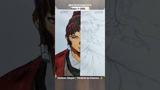 Drawing Yoriichi ✨ as Human VS Demon✨ Part 1 anime demonslayer kimetsunoyaiba [upl. by Menendez]