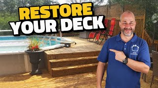 Deck Restoration Step by Step  How to Clean and Restore a Weathered Deck [upl. by Ardnasil]