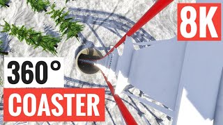 360° 8K VR video Roller Coaster Xmas Snow Virtual Reality Google Cardboard SBS 3D [upl. by Geerts767]