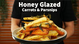 Honey Glazed Roasted Carrots amp Parsnips  The Perfect Side For Christmas Dinner [upl. by Llebana]