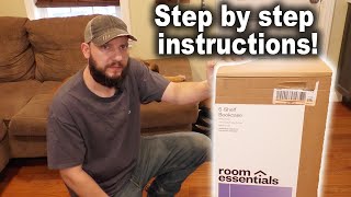 How to Assemble Room Essentials 5 Shelf Bookcase from Target [upl. by Helenka]