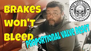 brakes wont bleed proportional valve reset this guys garage [upl. by Alcot162]