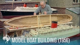 Model Boat Building Edinburgh Castle UnionCastle Line Ship 1956  British Pathé [upl. by Nibaj436]