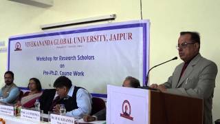 Inaugural speech in quotWorkshop for Research Scholarsquot in VIT Campus Jaipur [upl. by Anitsuj]