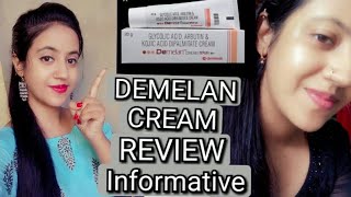 DEMELAN CREAM REVIEWdark spotspigmentationbefore and afterHow to usebenefitINDIAN BEAUTY BEATS [upl. by Nnylrats307]