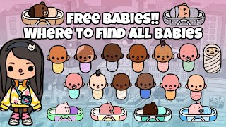 TOCA BOCA FREE BABIES  Where To Find ALL BABIES in Toca Life World 🌍🚼  NecoLawPie [upl. by Redmer]