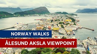 Ålesund Viewpoint The Walk Up The Aksla Steps  Norway Walks 4K [upl. by Alletsirhc]