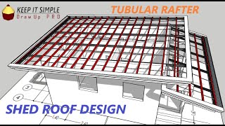 SHED ROOF  DESIGN AND ESTIMATE  TUBULAR STEEL RAFTER [upl. by Nevanod976]