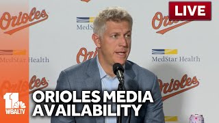 LIVE Orioles media availability with Mike Elias Brandon Hyde  wbaltvcom [upl. by Nimzaj]