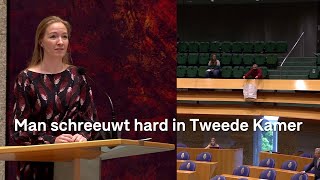 Man verstoort speech Nicki PouwVerweij in de Tweede Kamer [upl. by Anomer]