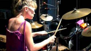 blonde beautiful drummer girl [upl. by Aliuqehs3]