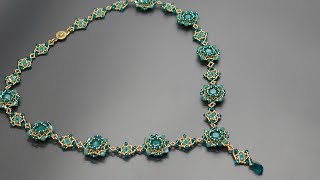 How to Bezel 8mm Chatons amp Bead a Necklace with Seed Beads and Bicones 8mmchatons beadedjewelry [upl. by Naesed]