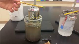 Destroying a Diet Coke can with hydroxide [upl. by Delwin]