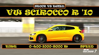 VW SCIROCCO R 10 Stock VS Tuned 040010002000 M Time amp Speed difference GT7 [upl. by Ewald]