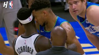 Giannis amp Dennis Schroder get into it 😱 HEATED MOMENT [upl. by Dauf]