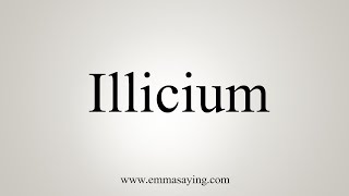 How To Say Illicium [upl. by Attenoj]