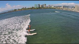 Surfing Hawaii Ala Moana to Waikiki to Diamond Head by Drone [upl. by Brighton]