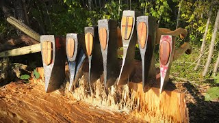 Sevenaxe tree felling and processing An axe for every task and a task for every axe [upl. by Wylma653]