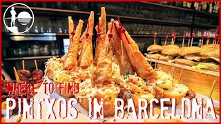 PINTXOS IN BARCELONA  What to Eat in Barcelona Food Vlog [upl. by Bonis]