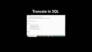 Truncate in SQL with examples coding trendingshorts trending [upl. by Ablasor]