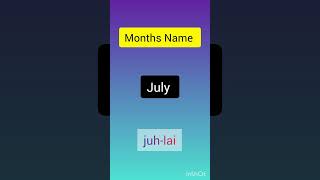 Months Name pronunciation [upl. by Angelo]