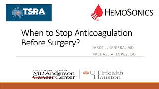 When to stop anticoagulation before surgery [upl. by Farnham]