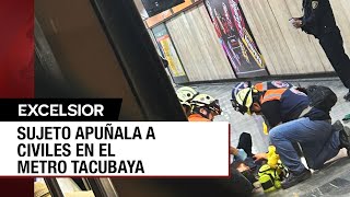 Hombre apuñala a cuatro personas en el Metro Tacubaya de la CDMX [upl. by Eniamret231]