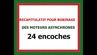 Comment faire un schéma de bobinage RÉCAPITULATIF POUR BOBINAGE24 encoches [upl. by Ocirnor]