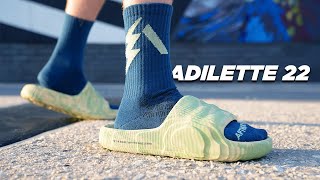 Adidas ADILETTE 22 Slides Review YEEZY Slide Rip Off [upl. by Lohcin]