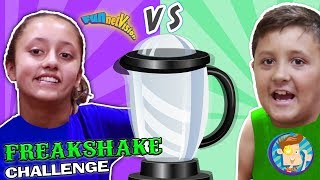 BROTHER vs SISTER FREAKSHAKE CHALLENGE Grocery Store Shopping Battle Best Tasting FUNnel Visi [upl. by Gadmann]