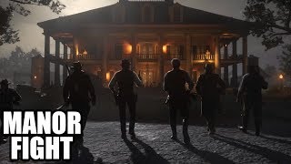 RED DEAD REDEMPTION 2  Assault on Braithwaite Manor  Best Scene [upl. by Ydde]