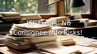 ISF Errors No Consignee Info Risks [upl. by Eirehs]