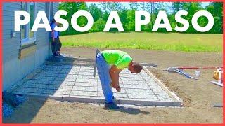 Como hacer un PISO DE CEMENTO ESTAMPADO piso en el PATIO sobre tierra APRENDE paso a paso [upl. by Dimitry]