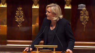 Discours de Marine Le Pen sur la motion de censure contre le gouvernement [upl. by Archaimbaud477]