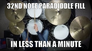 32nd Note Paradiddle Fill in less than a Minute  Daily Drum Lesson [upl. by Blancha]