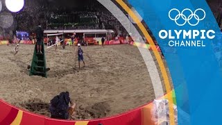 Mens Beach Volleyball  Exclusive 360 Video  Rio 2016 [upl. by Hairahs484]