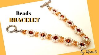 how to make a beaded bracelet in 10 minutes EASY FAST ELEGANT [upl. by Euhc]