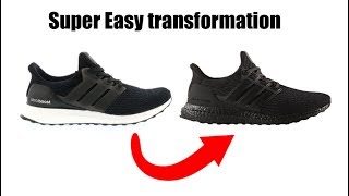 How to Dye Adidas Boost Shoes Black Best easiest amp cheapest way [upl. by Nyrat]