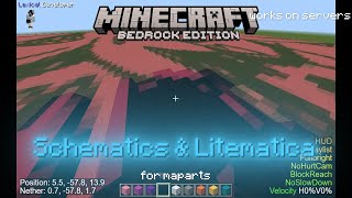 Schematica and Litematica 1212 Hack Client on Minecraft Bedrock Edition works on servers [upl. by Hellman]